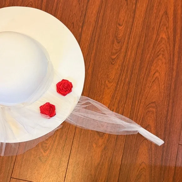 Disney Parks Mary Poppins Elegant Red and White Kids Costume w/matching Hat - Picture 12 of 14